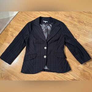Charlotte Russe Dark Plaid Blazer size medium 3/4 sleeve